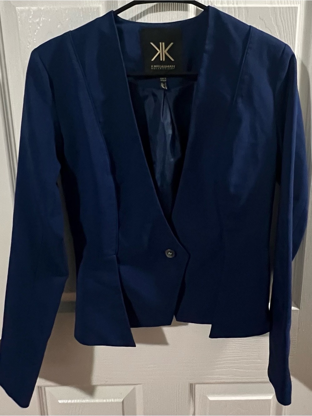 Kardashian Kollection Navy Blue Single-Button Blazer. Size S.